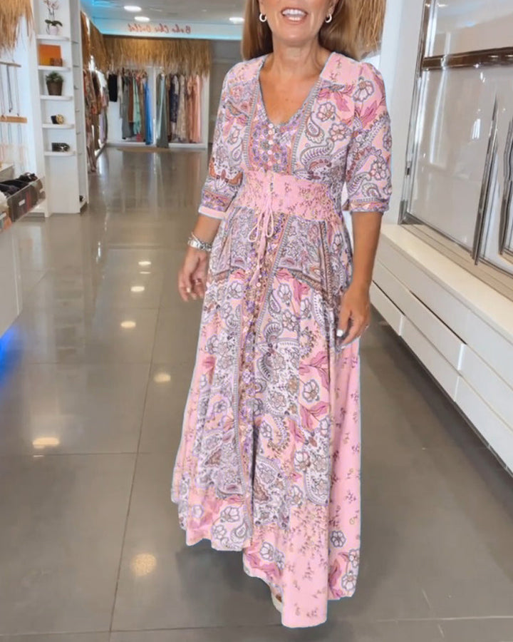Taylor - V-Neck 3/4 Sleeve  Dress
