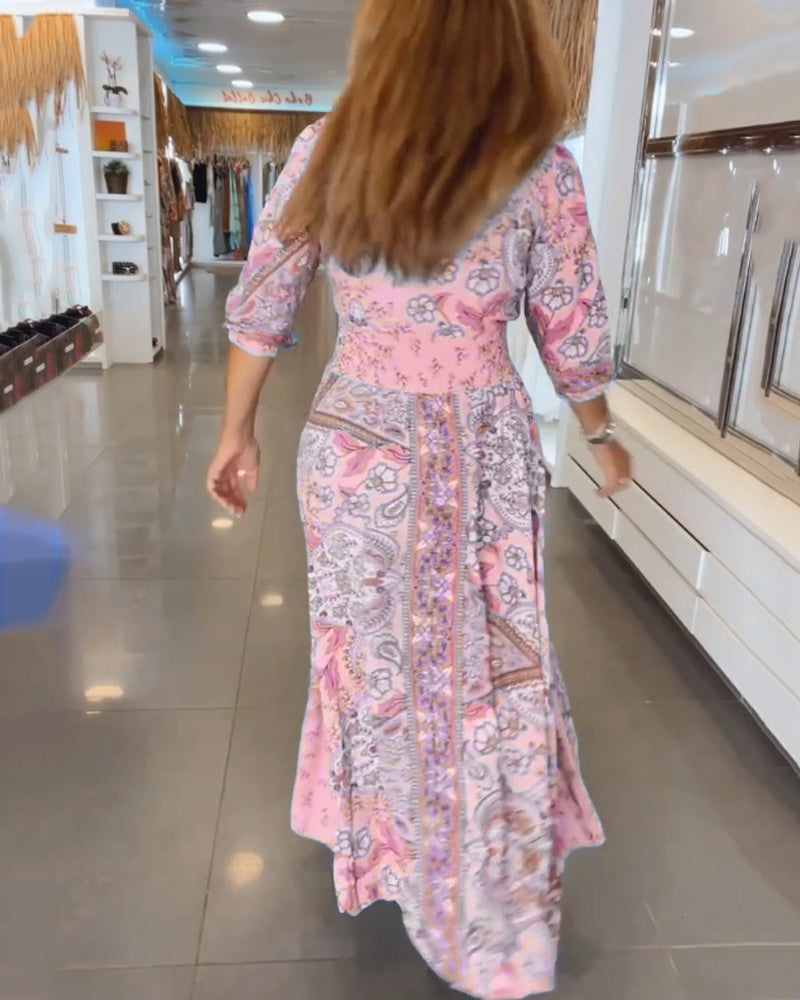 Taylor - V-Neck 3/4 Sleeve  Dress