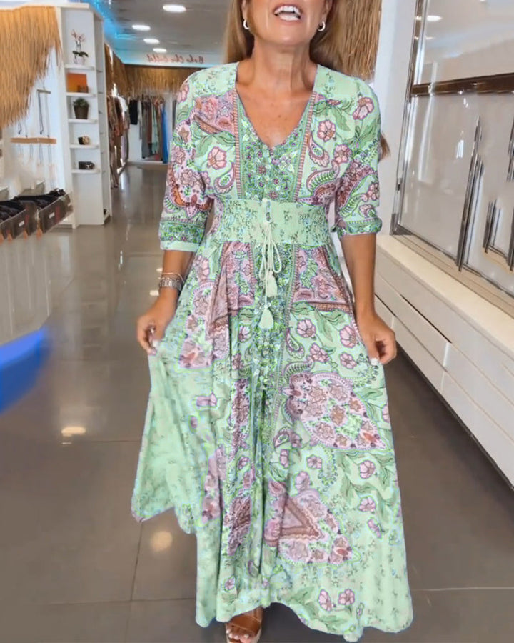 Taylor - V-Neck 3/4 Sleeve  Dress