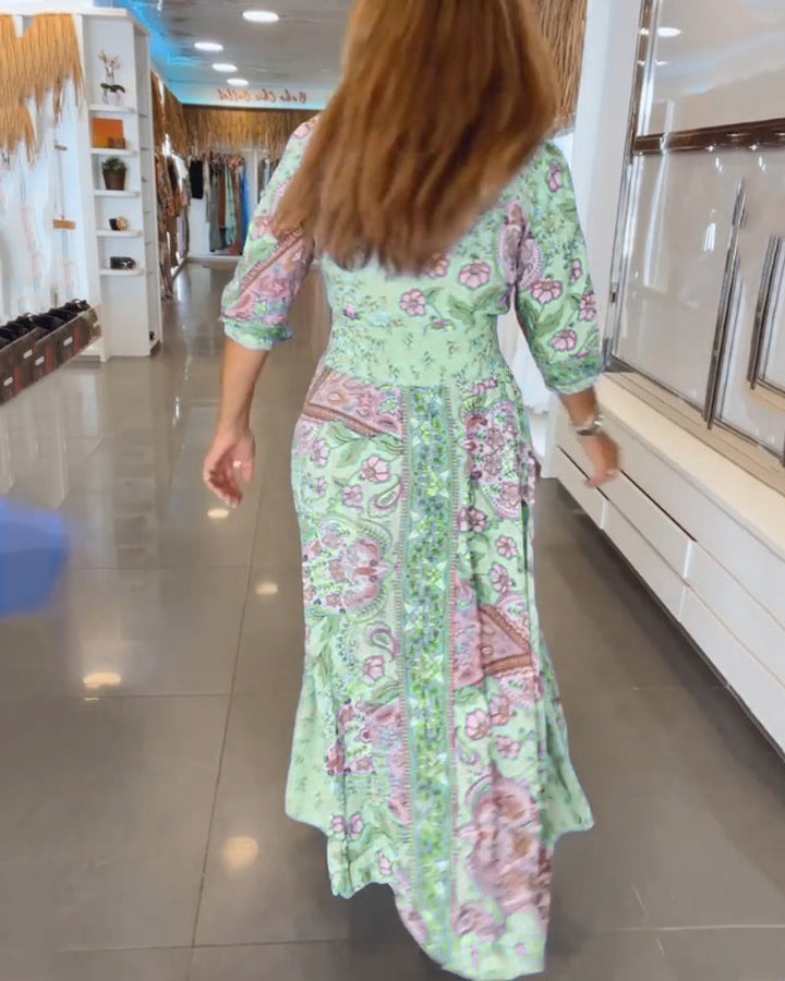 Taylor - V-Neck 3/4 Sleeve  Dress