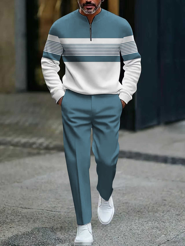 Gisea - Graphic Print Sweater And Pants Set