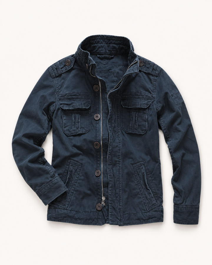 Peran - Multi Pocket Stand Collar Utility Jacket