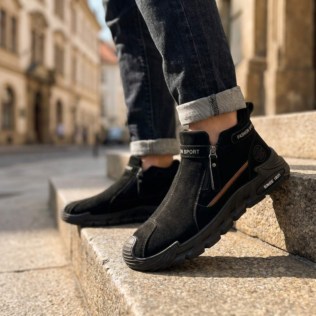 Peneuna - Ankle Boots With Side Zippers and Chunky Soles