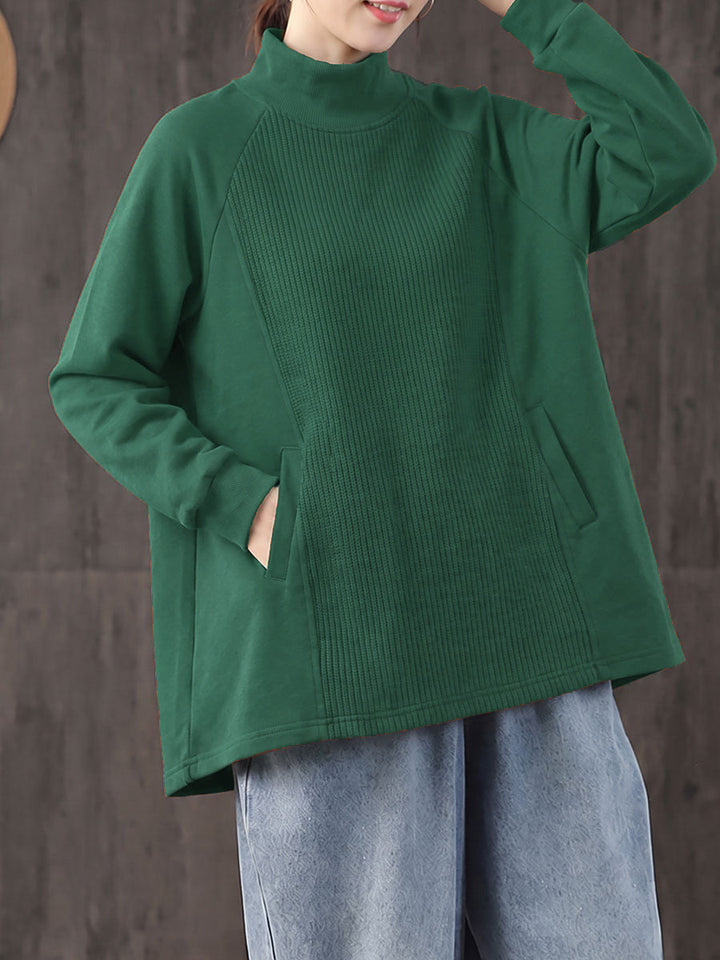 Ximeinoria - Oversized Turtleneck Blouse
