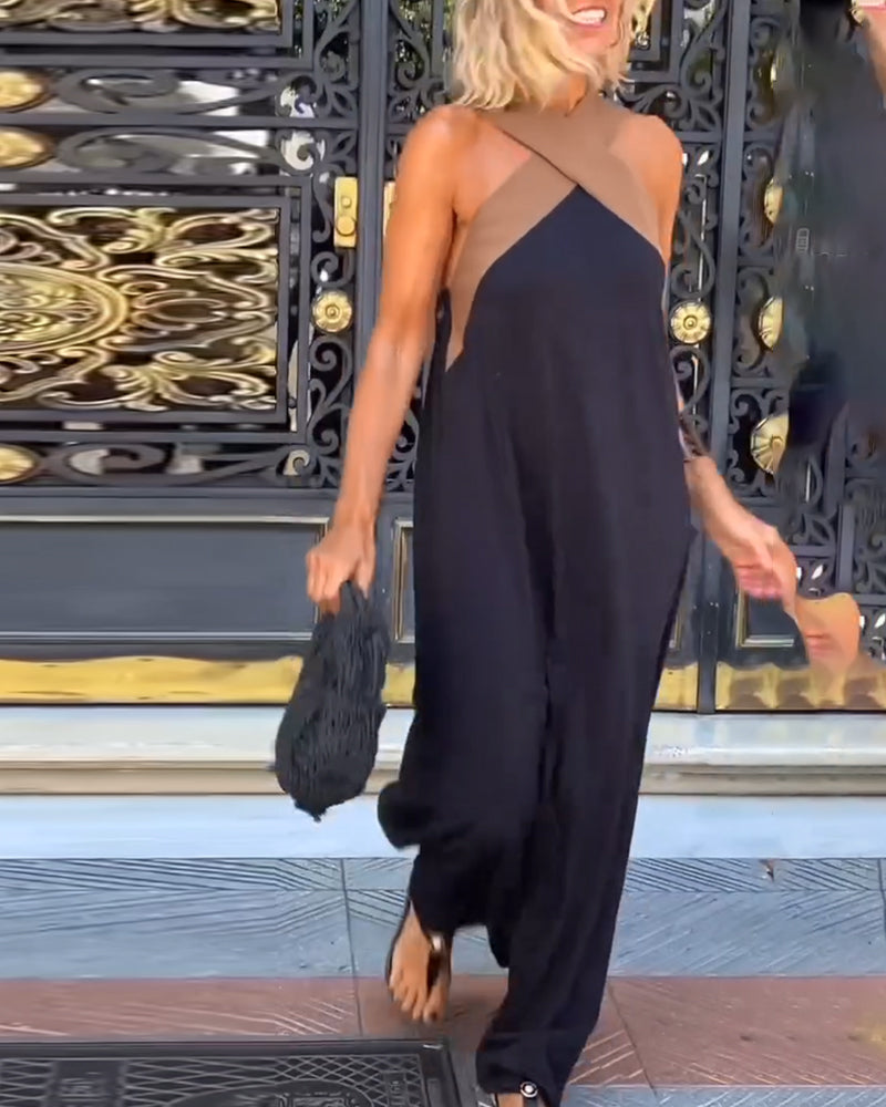 Giana - Elegant Backless Dress With Crossover Neck