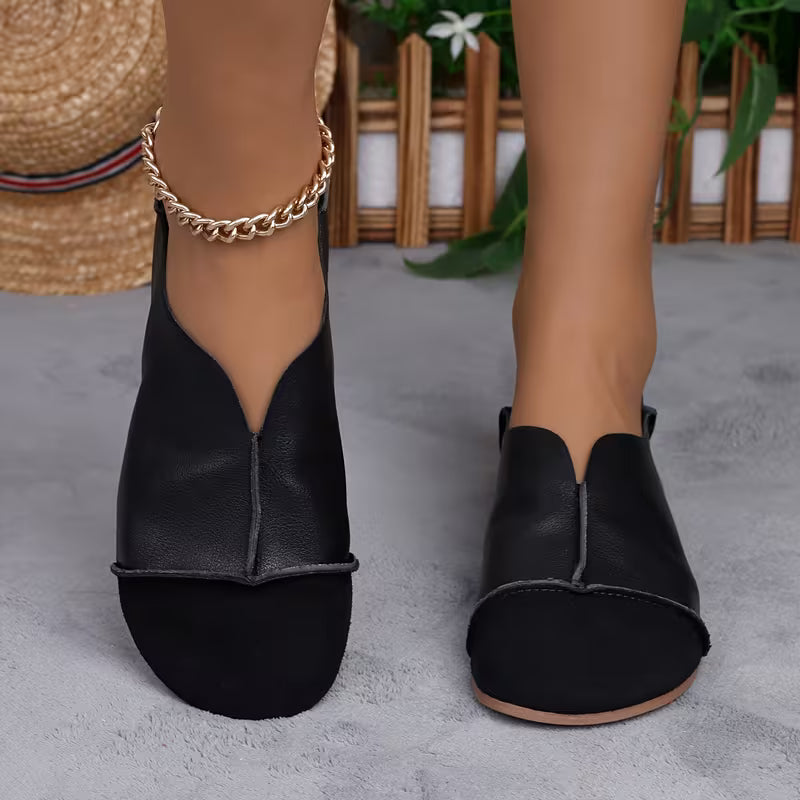 Bethan - Flexible Foldable Square Toe Flat Shoes