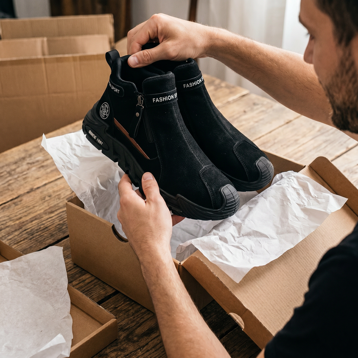 Peneuna - Ankle Boots With Side Zippers and Chunky Soles