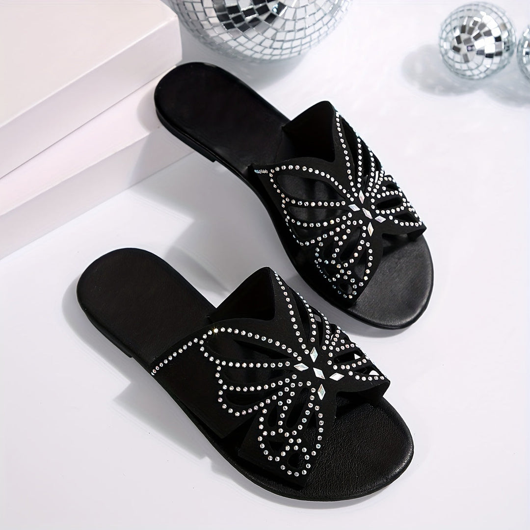 Trishia - Butterfly Pattern Flat Sandal