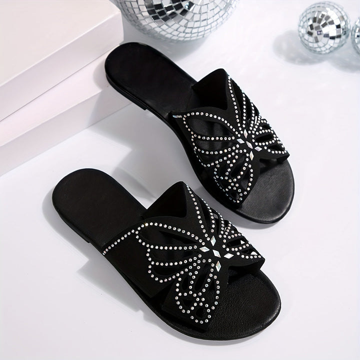 Trishia - Butterfly Pattern Flat Sandal