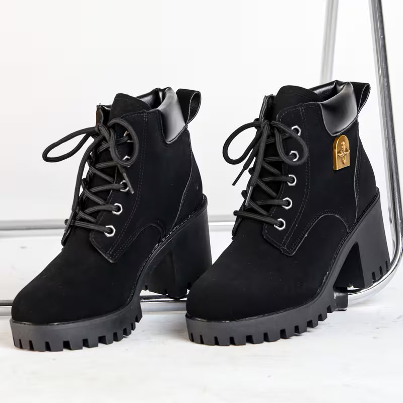Paletta - Lace-Up Chunky Heel Ankle Boots