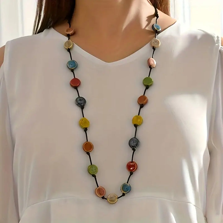 ChromaLinks - Multicolor Ceramic Beads Necklace