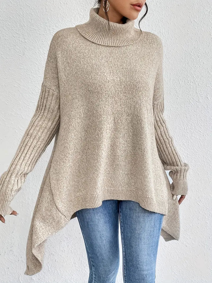 Laora - Casual Long Sleeve High Neck Sweater