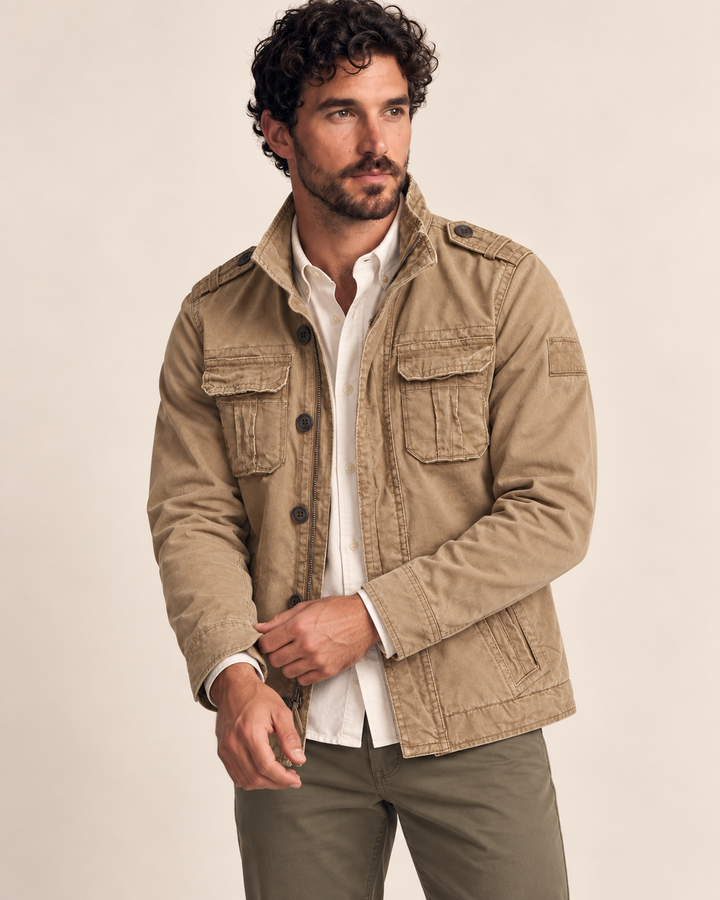 Peran - Multi Pocket Stand Collar Utility Jacket