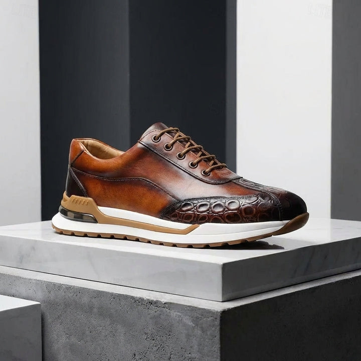 Hitmayer - Lace Up Leather Sneakers