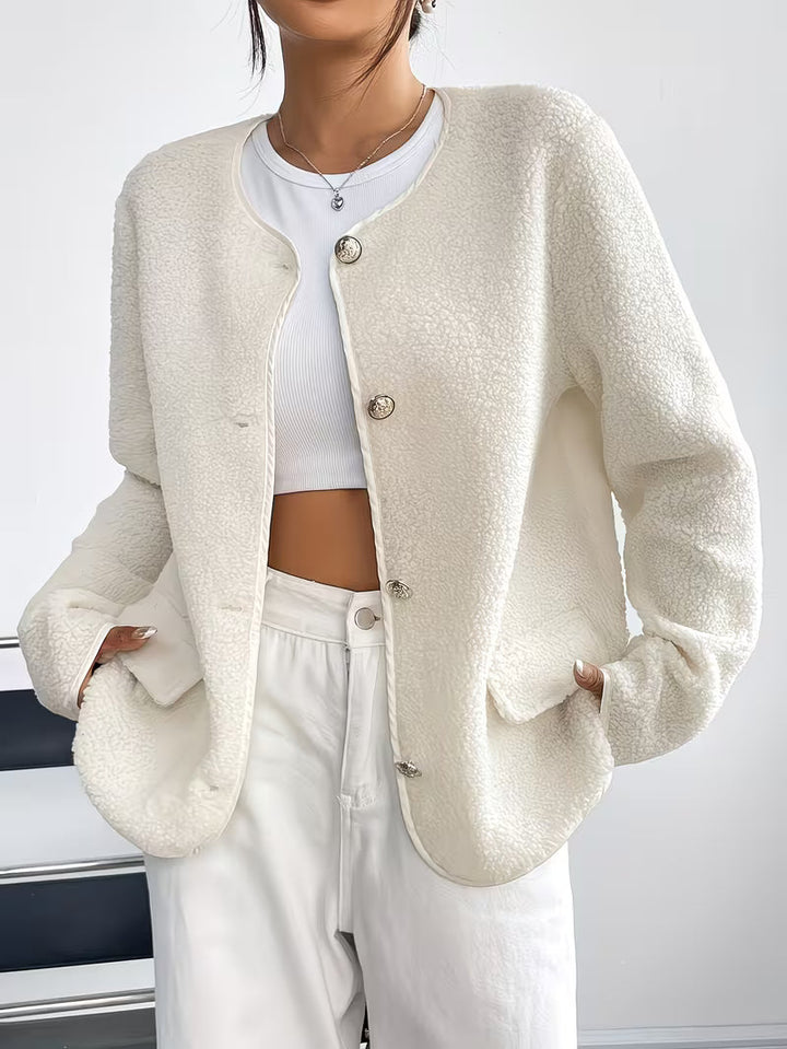 Viktorija - Elegant Round Neck Jacket with Button