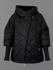 Solargrid - Jacket With Hood and Diamond Quilted Pattern