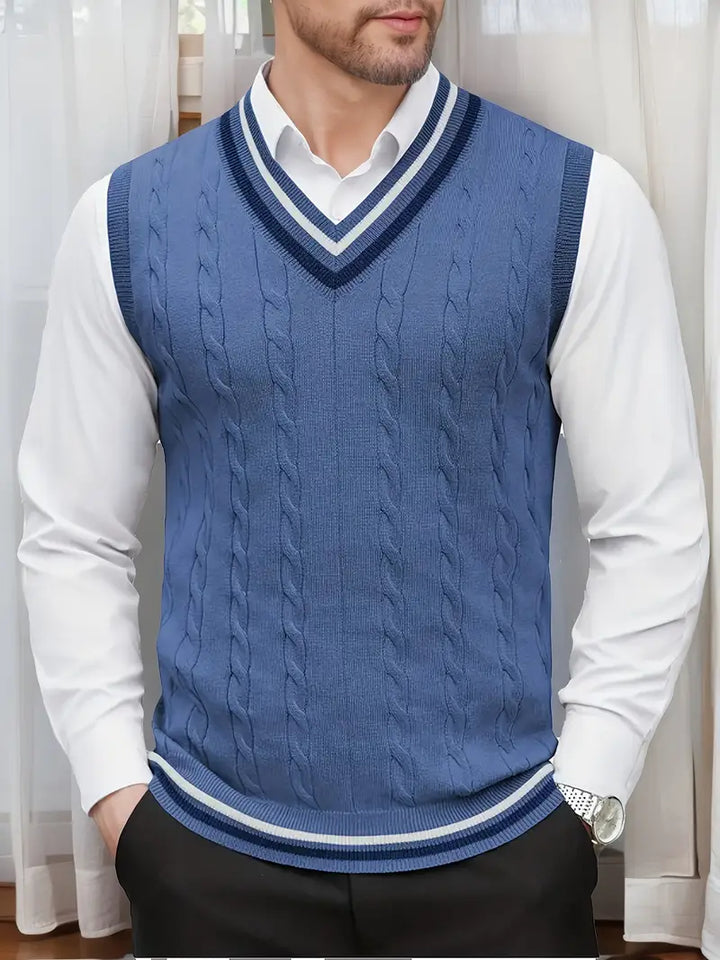 Duane - Sleeveless V Neck Knitted Sweater