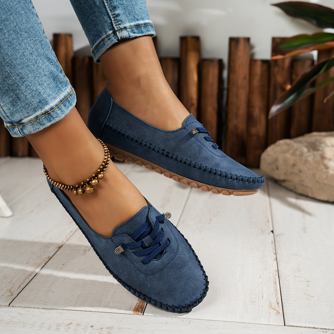 Zakiya - Comfortable Suede Lace-Up Loafers
