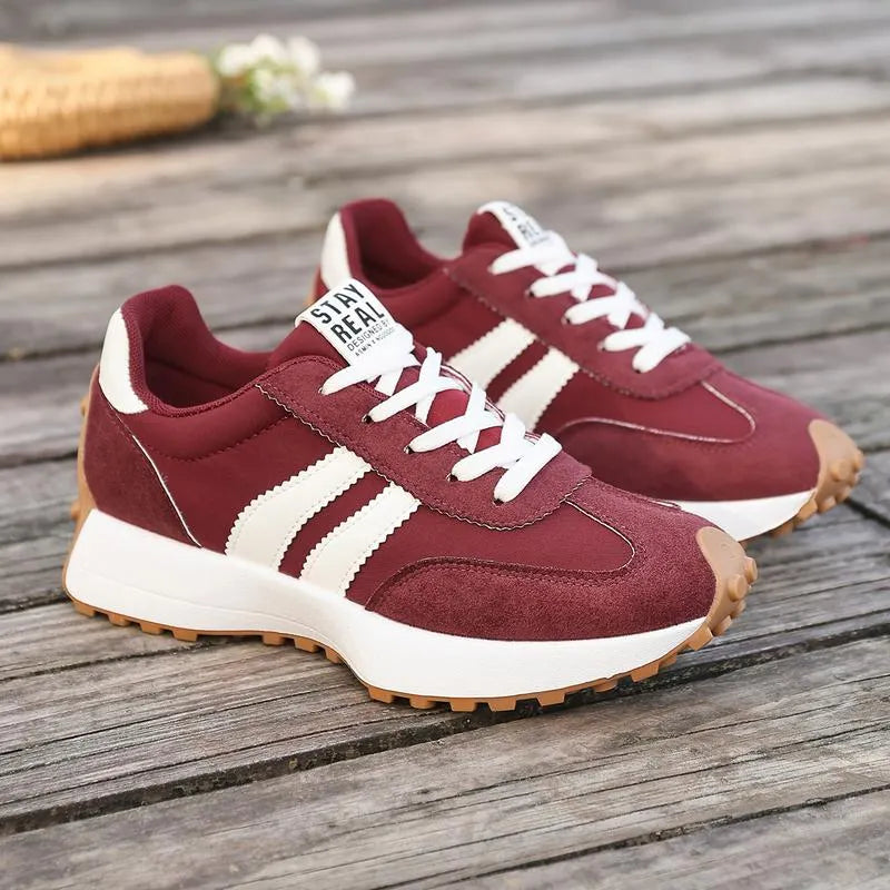 Renais - Sneakers With Lace-Up Closure and Contrast Stripes