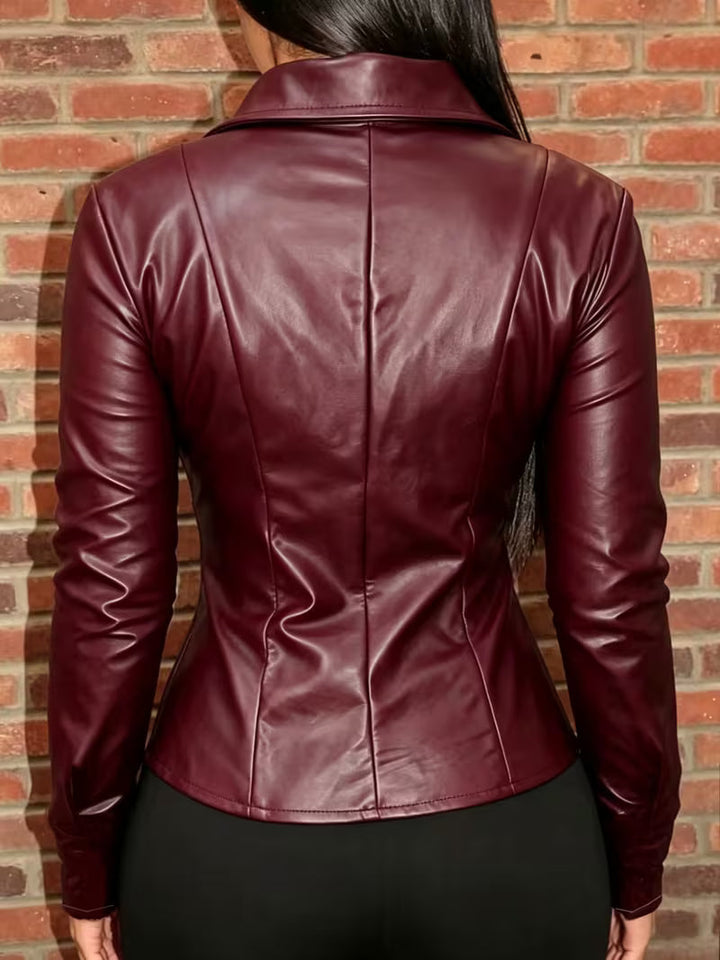 Celita - Leather Jacket With Front Pockets