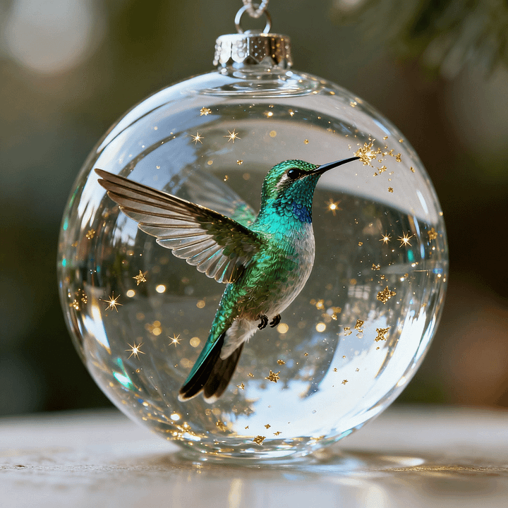 FrostFlight - Collection Of Glass Christmas Baubles With Cute Birds