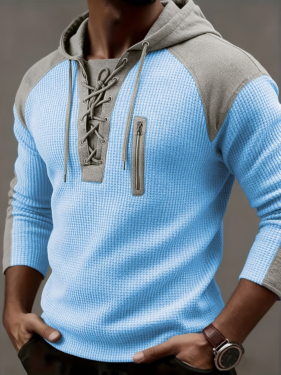 Spectortrace - Textured Ribbed Hooded Sweater