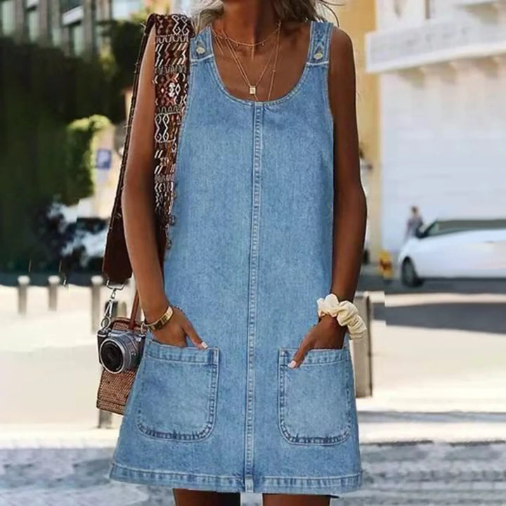Otylia - Comfortable Wide Shoulder Style Mini Dress
