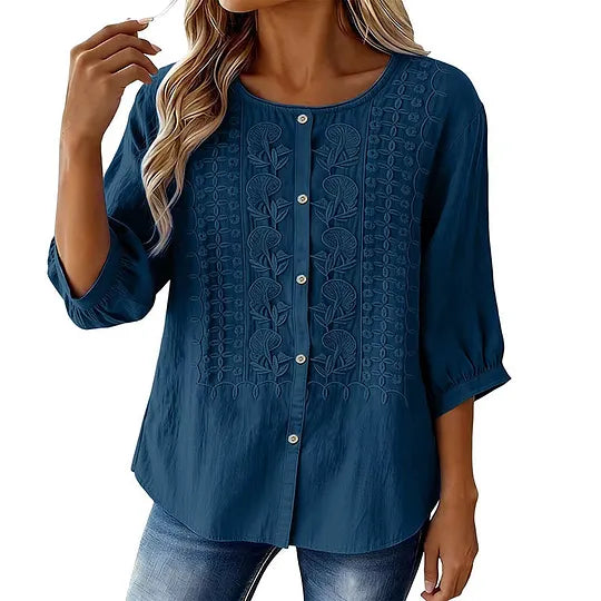 Andreza - Cotton Blouse With Button