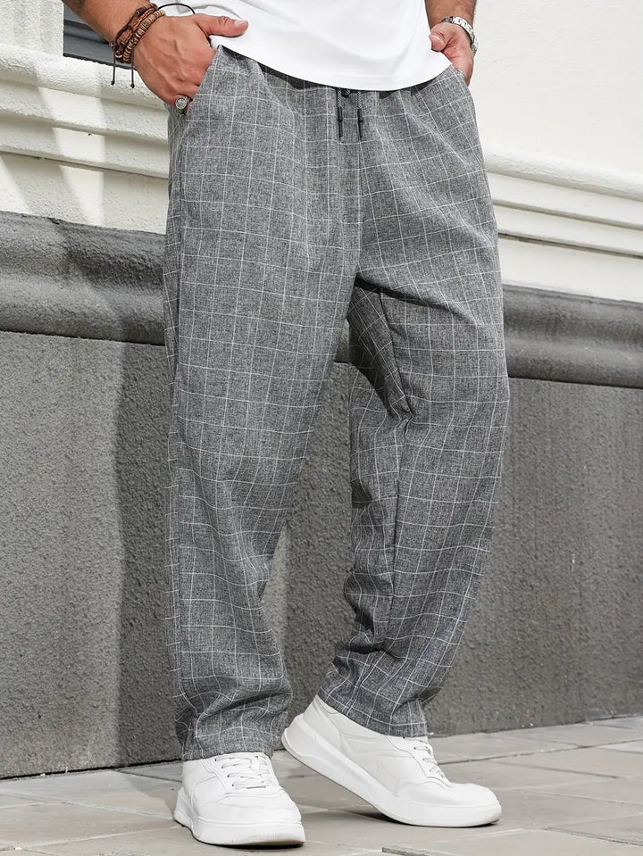 Rodolfo - Breathable Plaid Print Pant