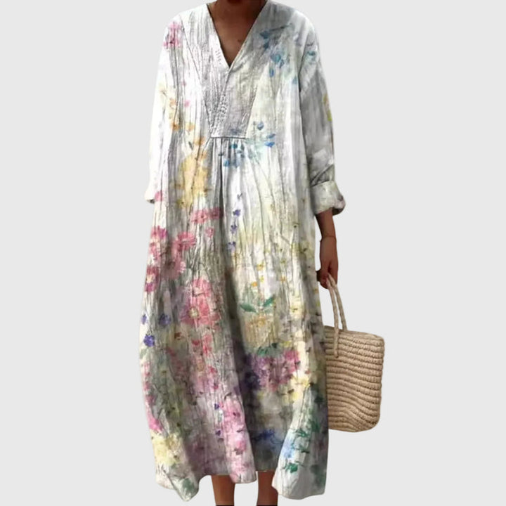 Elyana - Oversized V-Neck Midi Dress