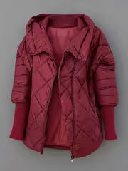 Solargrid - Jacket With Hood and Diamond Quilted Pattern