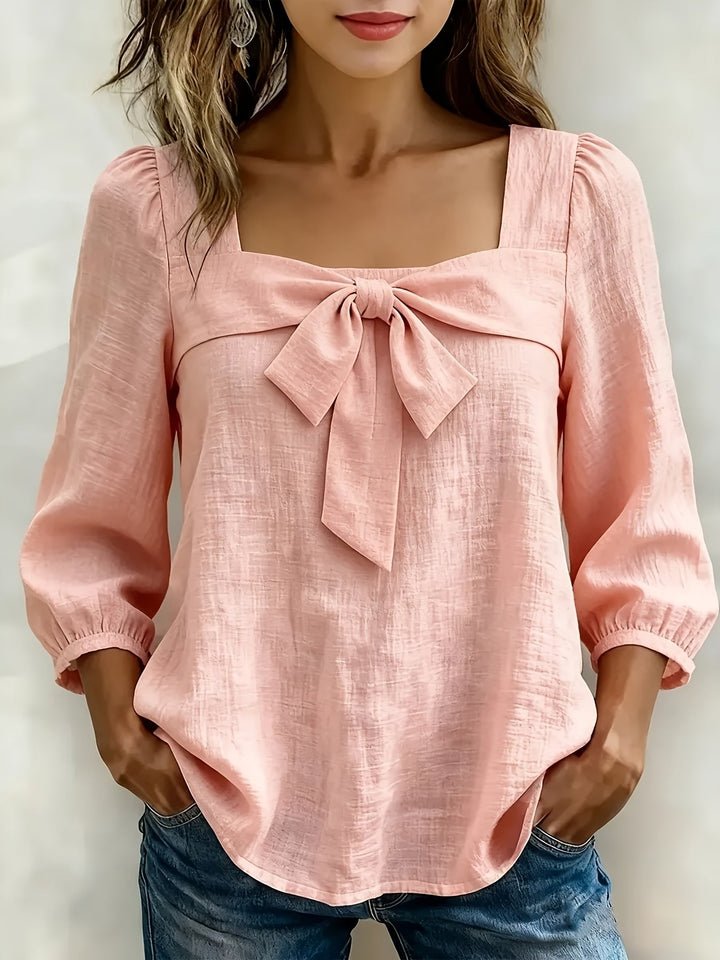 Avelieandra - Casual Summer Bow Shirt