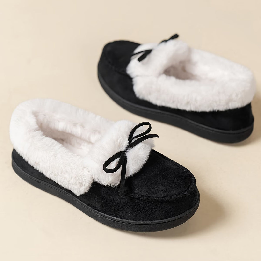 Avelena - Cozy Plush Slipper With Bow