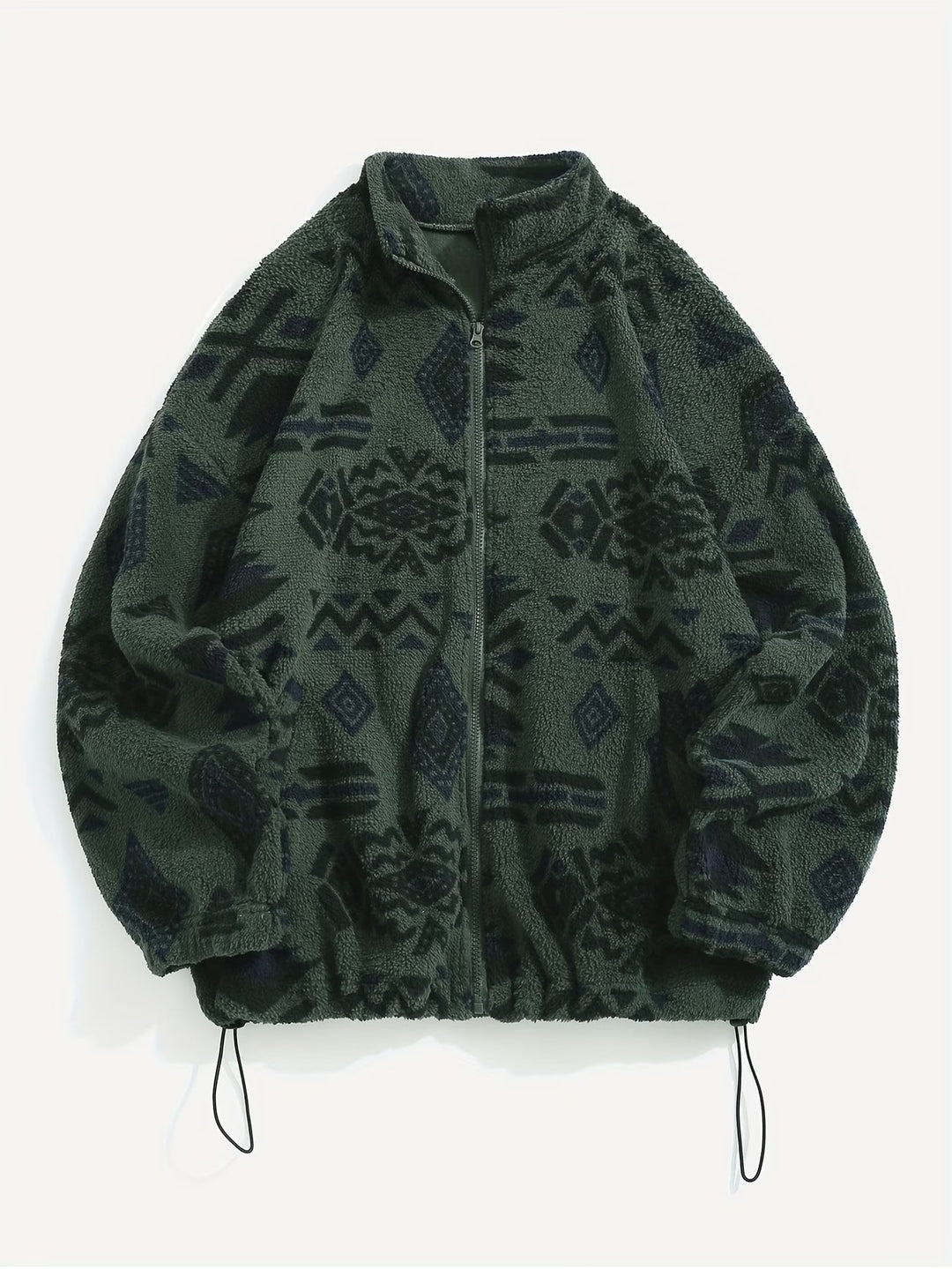 Anelalina - Long Sleeve Geometric Print Jacket