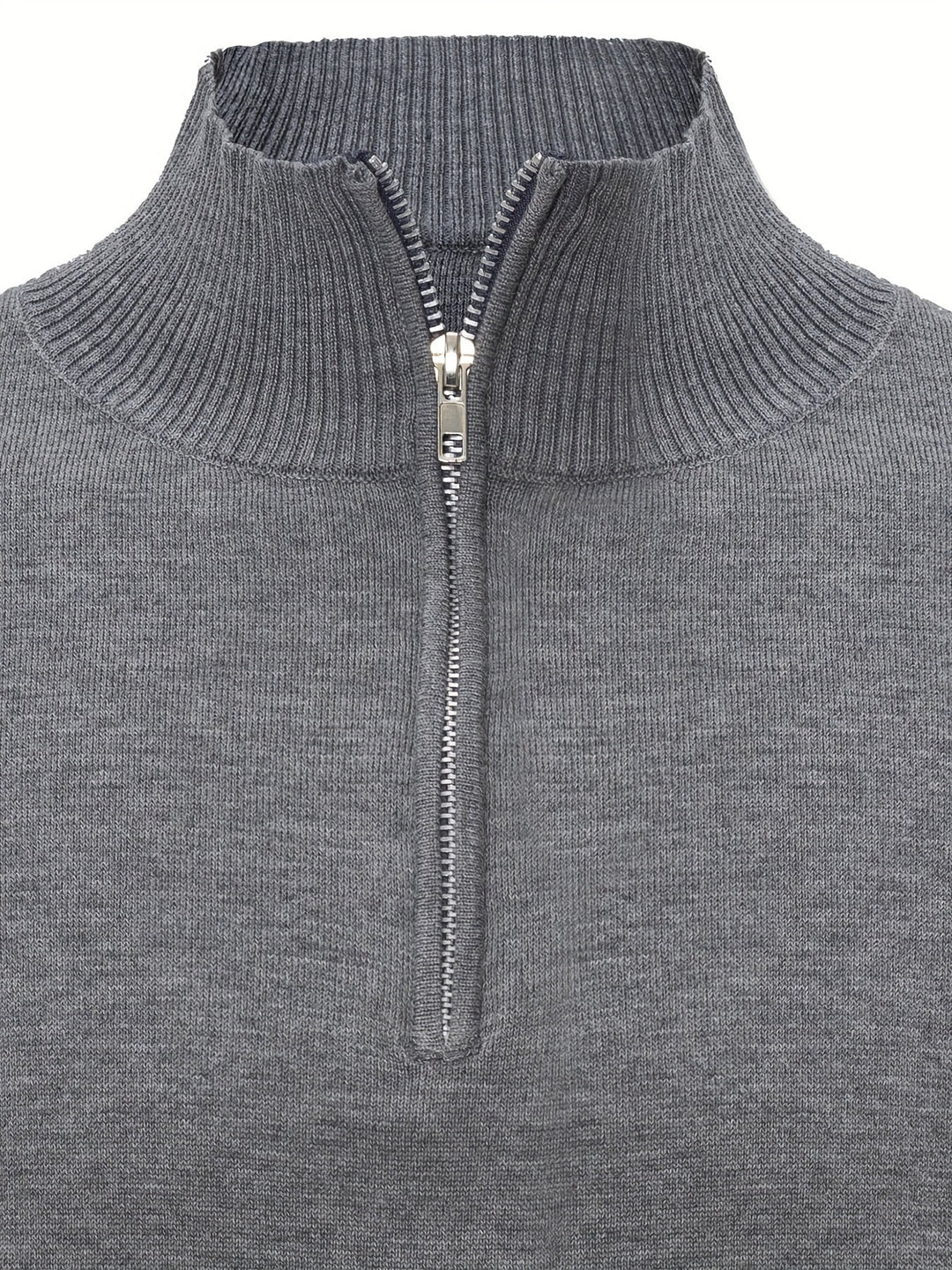 Sumuel - Zip Knit Sweater With Ribbed Collar