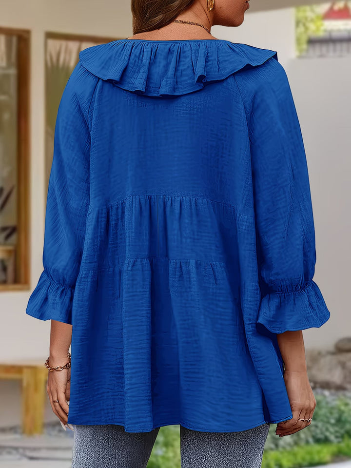 Garbine - Elegant Ruffle Neck Blouse