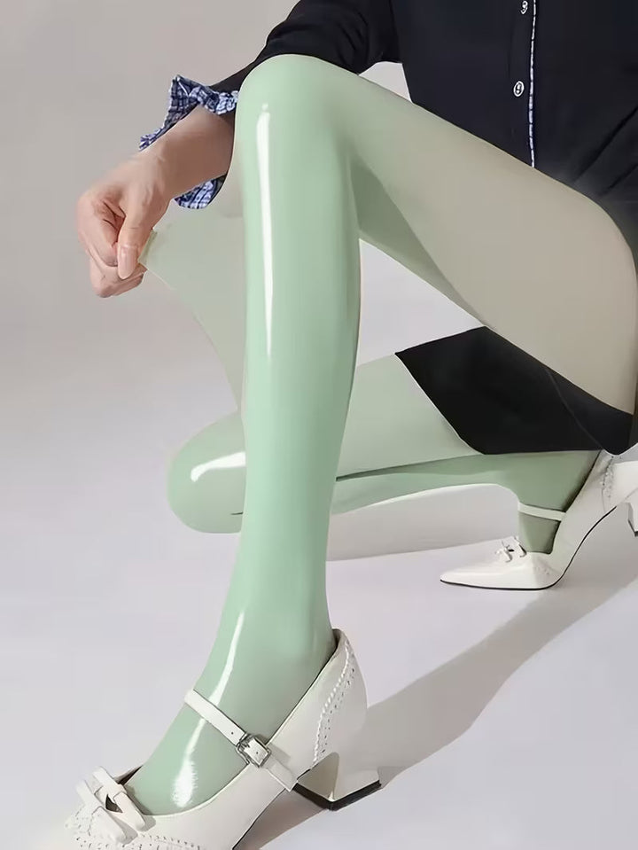Bekah - High Shine Stretch Footed Tights