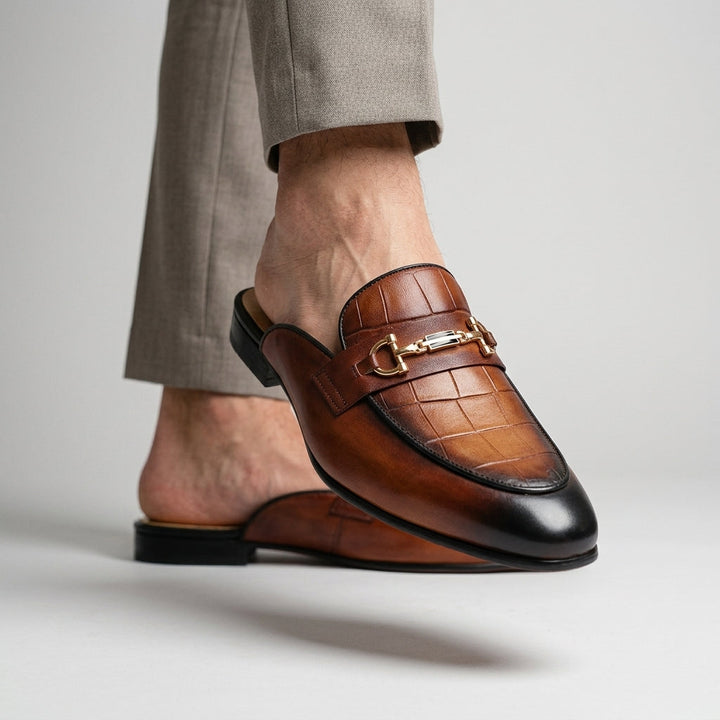 Idris - Backless Leather Shoes