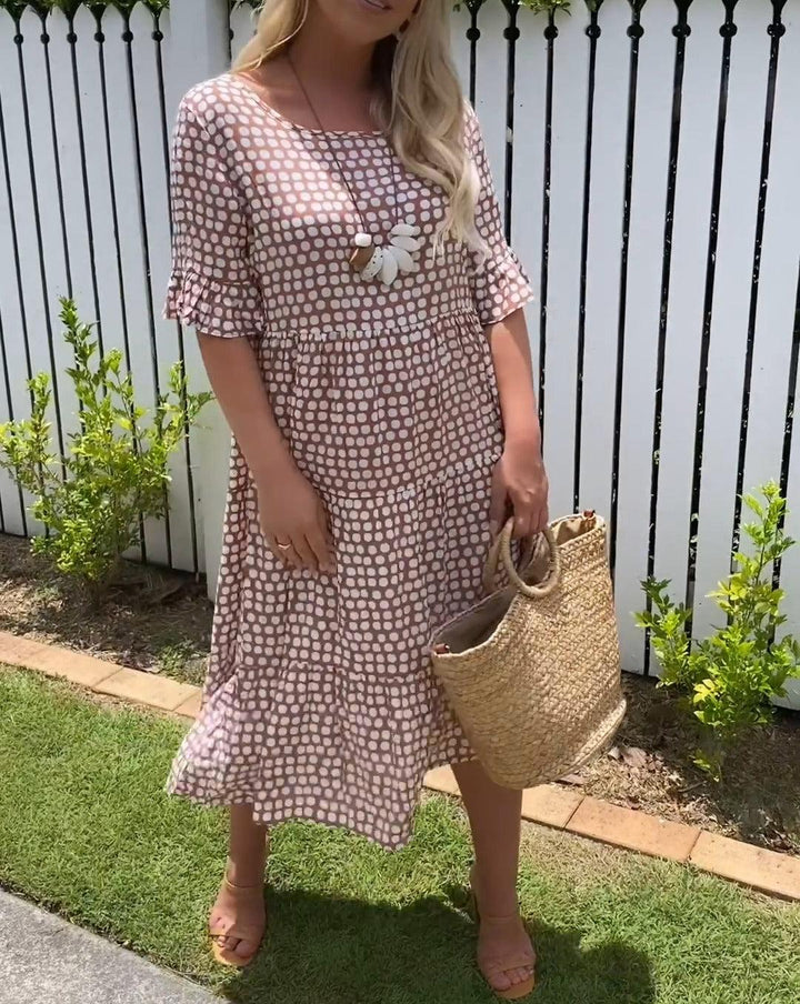 Yumi - Short Sleeve Midi Dress