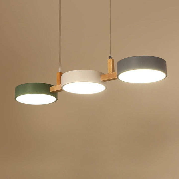 Lumévo - Cylinder Pendant Lamp Scandinavian Metal And Wood Design