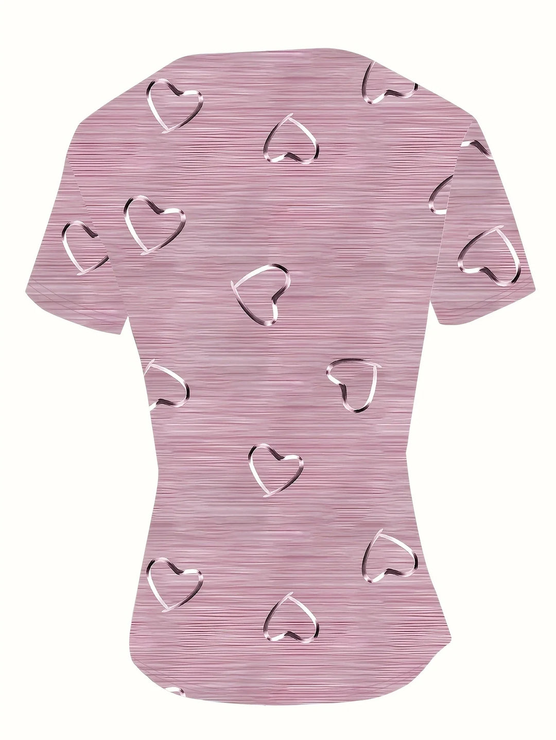 Emlyn - Fashionable V-neck And Heart Print Top