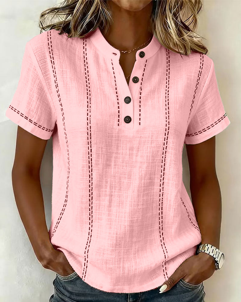 Vanessia - Short Sleeve T- Shirt With V Neck