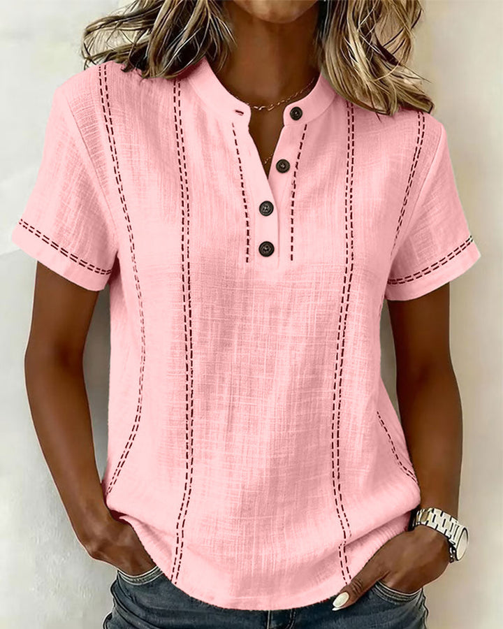 Vanessia - Short Sleeve T- Shirt With V Neck