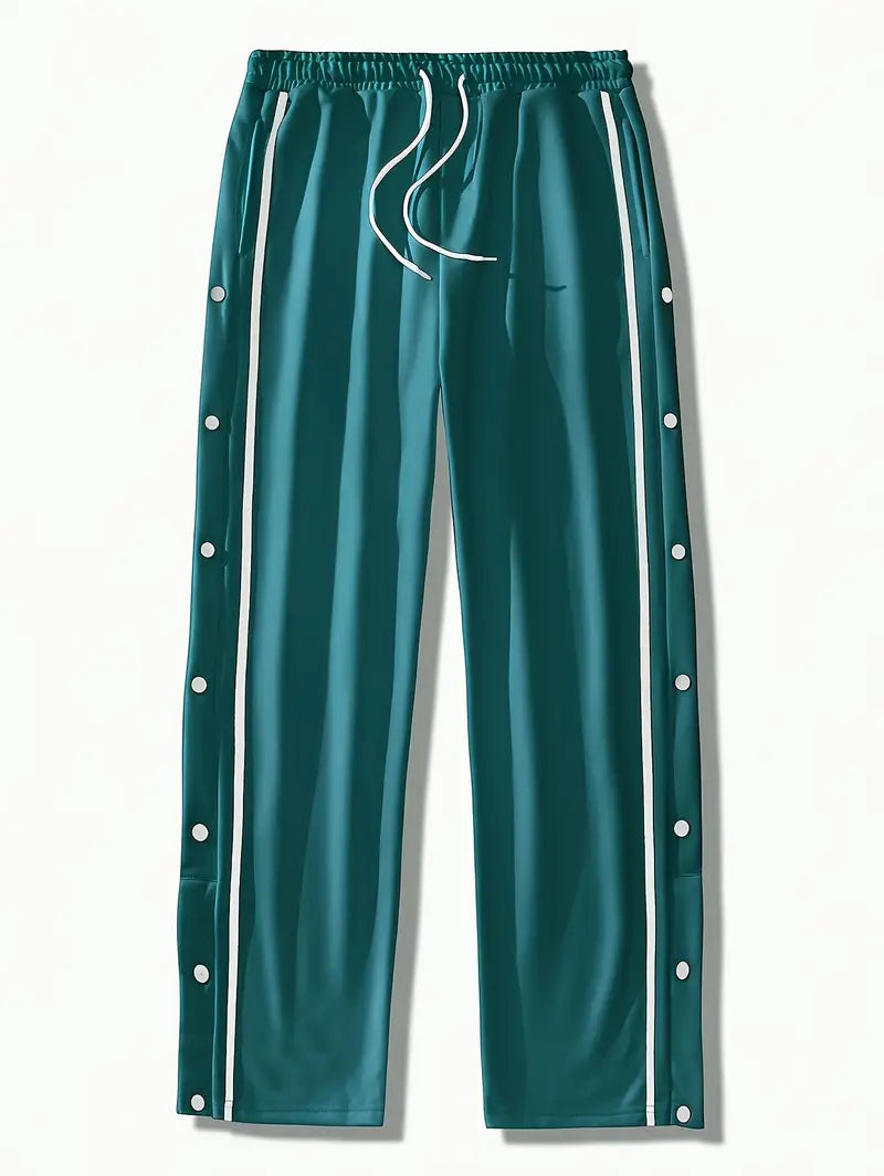 Mendis - Casual Sport Straight-Leg Pant With Snap Button