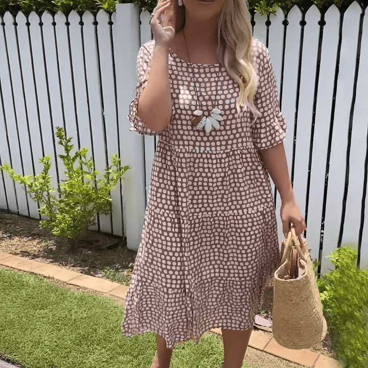 Yumi - Short Sleeve Midi Dress