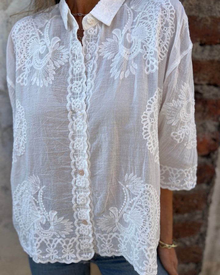 Lorrie - Chic Embroidered Lace Blouse