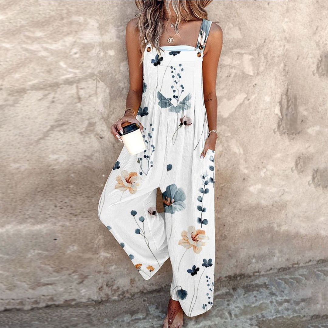 Nerys - Stylish Sleeveless And Floral Print Jumpsuit
