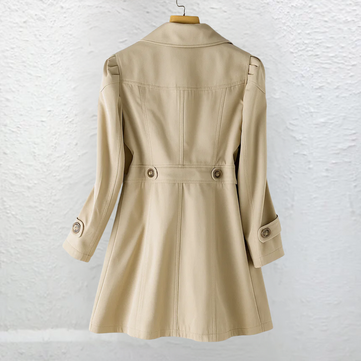 Ellice - Long Sleeve Trench Coat With Button