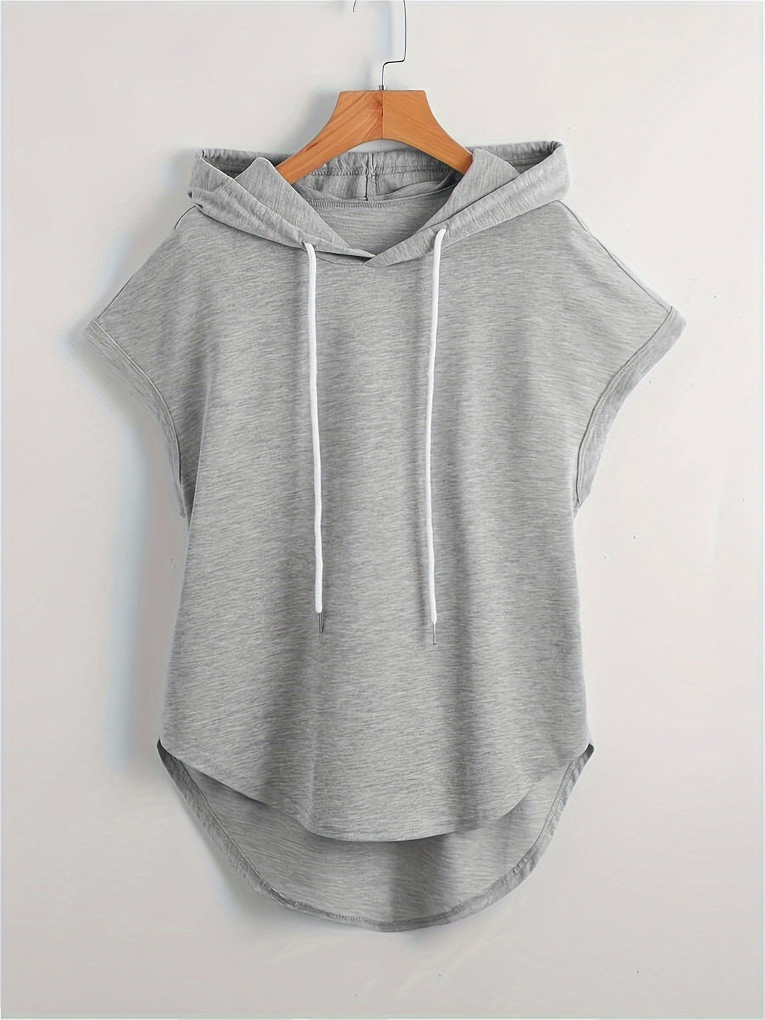 Matthias - Casual Asymmetrical Hem Hooded T-Shirt