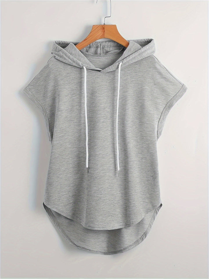 Matthias - Casual Asymmetrical Hem Hooded T-Shirt